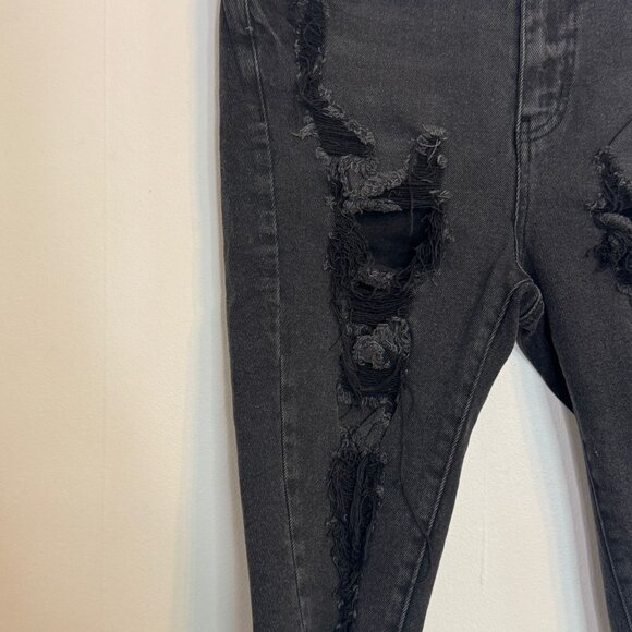 NWT | Material Girl Distressed Black Denim Bermuda Shorts - Raw Hem | Sz 3 - Picture 3 of 5